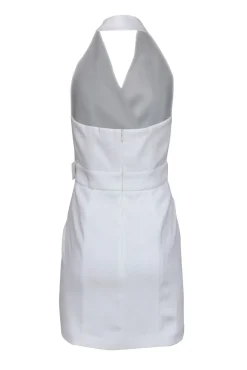 Reiss - White Faux Wrap Halter Mini Dress Sz 4