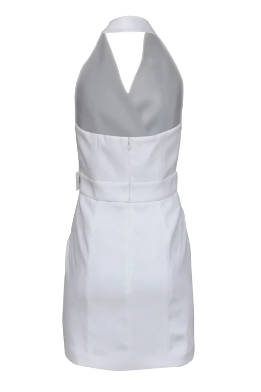Reiss - White Faux Wrap Halter Mini Dress Sz 4