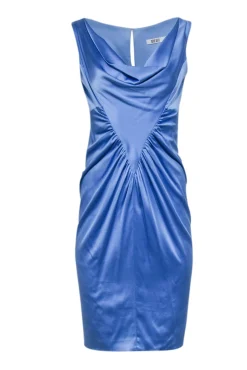 Rene Ruiz - Blue Sleeveless Ruched Back Dress Sz 6