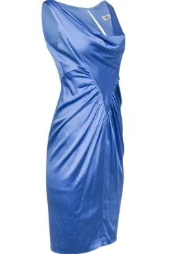 Rene Ruiz - Blue Sleeveless Ruched Back Dress Sz 6