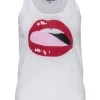 Replica Los Angeles - White Knit Tank w/ Lip Design Sz S