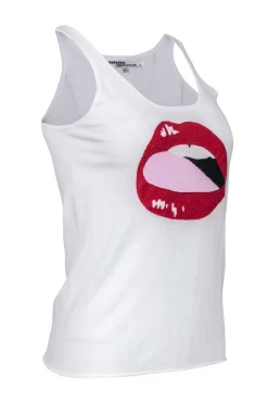 Replica Los Angeles - White Knit Tank w/ Lip Design Sz S