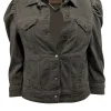 Retrofete - Army Green Puff Sleeve Denim Jacket Sz M
