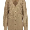 Retrofete - Beige Cable Knit Sweater Dress Sz M