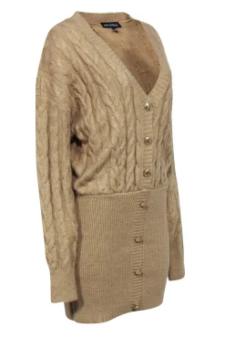 Retrofete - Beige Cable Knit Sweater Dress Sz M