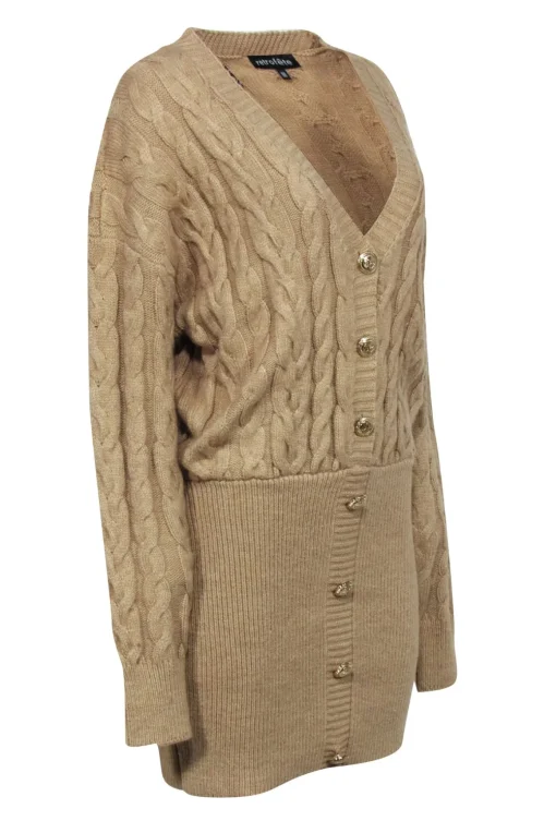Retrofete - Beige Cable Knit Sweater Dress Sz M