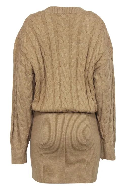 Retrofete - Beige Cable Knit Sweater Dress Sz M