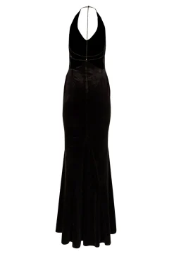 Retrofete - Black Velvet Strappy Back Gown Sz M