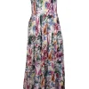 Robert Graham - White & Multi Color Tropical Floral Sleeveless Maxi Dress Sz S