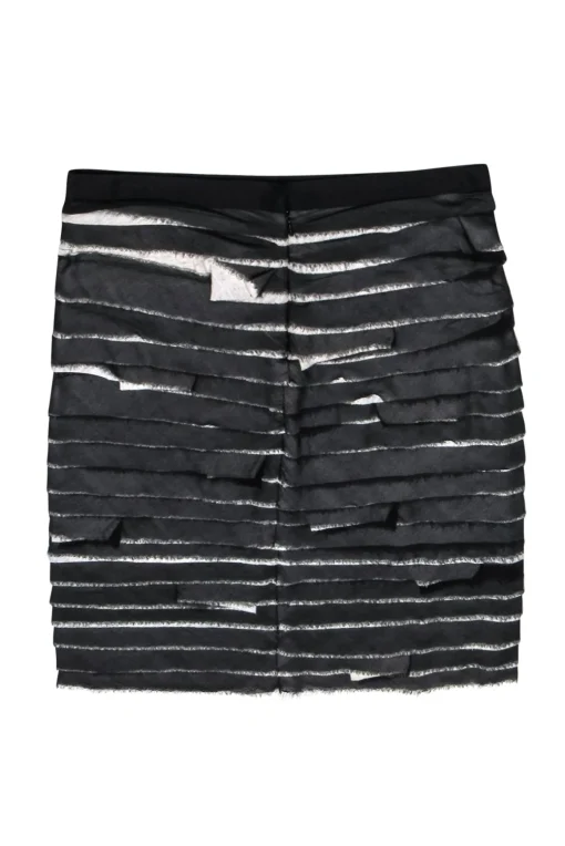 Robert Rodriguez - Black & White Layered Strip Miniskirt Sz 6