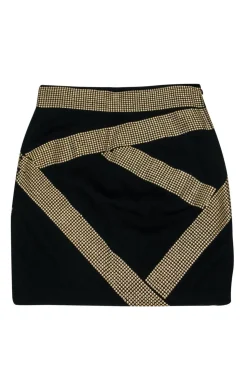 Robert Rodriguez - Black Pencil Skirt w/ Gold Studs Sz 4