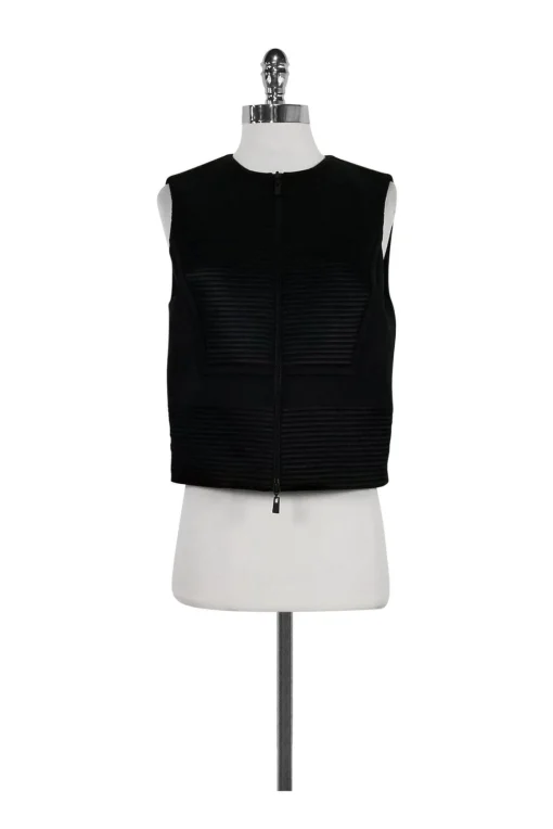 Robert Rodriguez - Black Ribbed Zip Top Sz 6