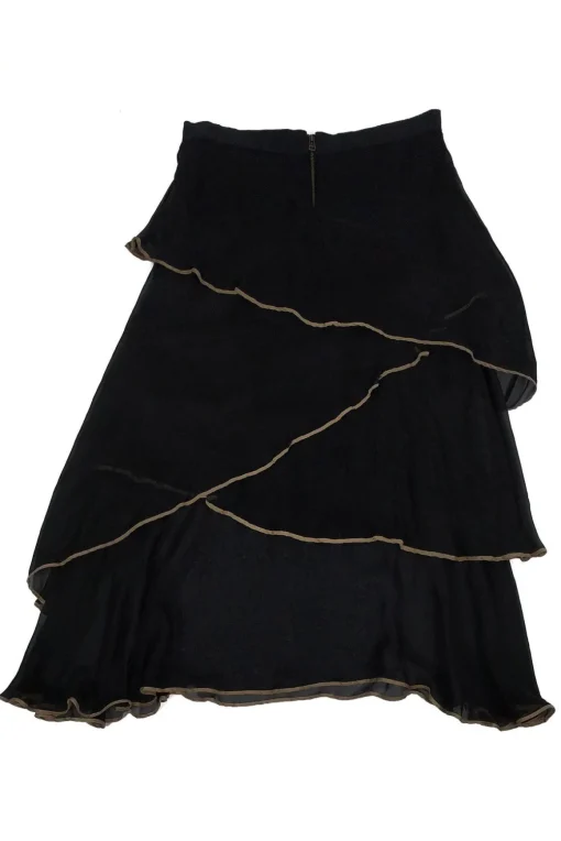 Robert Rodriguez - Black Ruffle Midi Skirt Sz 2