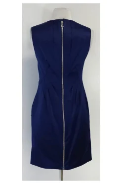 Robert Rodriguez - Blue Sleeveless Satin V-Neck Dress Sz 2