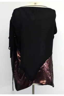 Robert Rodriguez - Bronze & Black Sequin Blouse Sz 6