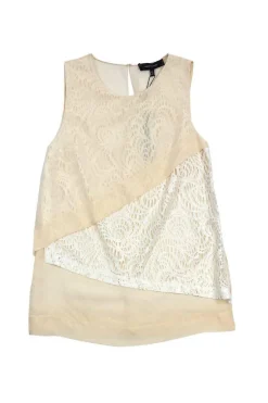 Robert Rodriguez - Cream & White Lace Tiered Tank Sz 4