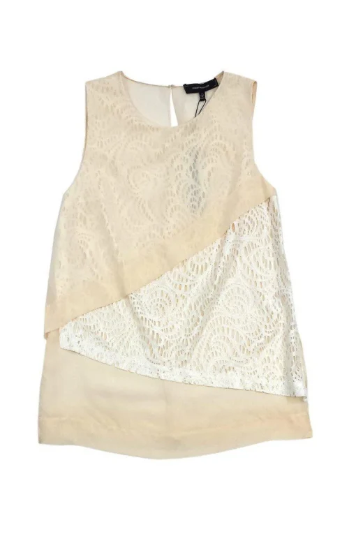 Robert Rodriguez - Cream & White Lace Tiered Tank Sz 4