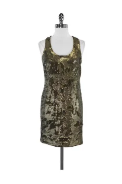 Robert Rodriguez - Gold Sequin Sleeveless Dress Sz 2