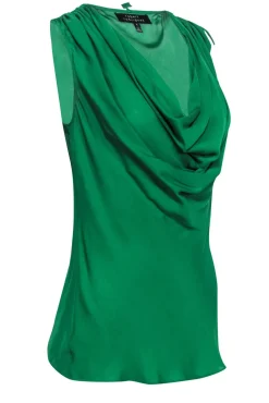 Robert Rodriguez - Green Cowl Neck Silk Sleeveless Top Sz S