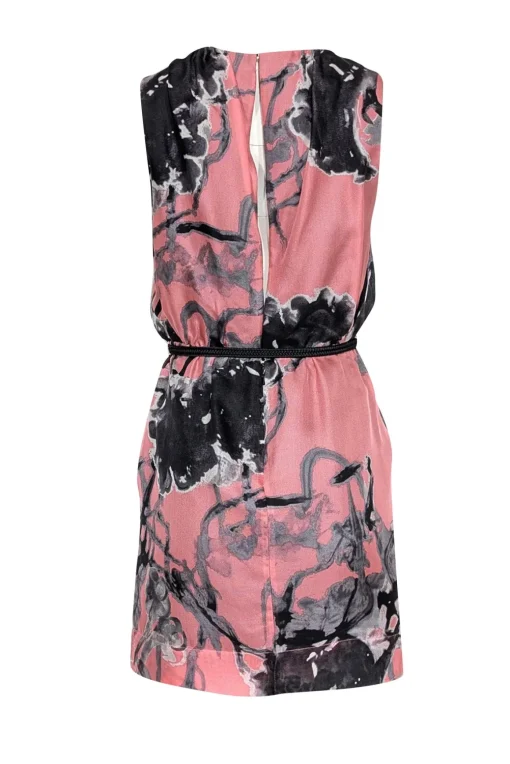 Robert Rodriguez - Pink, Black, & Grey Print Sleeveless Dress Sz 2