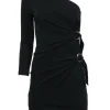 Roberto Cavalli - Black One Shoulder Buckle Detail Dress Sz 6