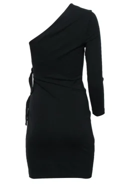 Roberto Cavalli - Black One Shoulder Buckle Detail Dress Sz 6