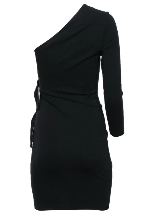 Roberto Cavalli - Black One Shoulder Buckle Detail Dress Sz 6
