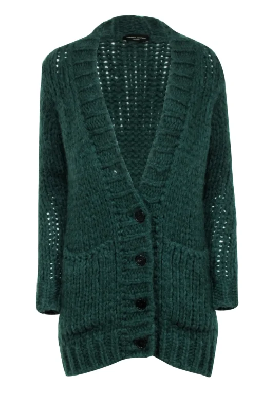 Roberto Collina - Green Knit Button Front Cardigan Sz S