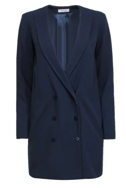 Rodebjer - Navy Blazer Dress w/ Double Breasted Buttons & Deep V-Neckline Sz XS