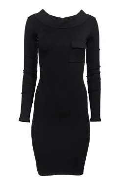 Roland Mouret - Black Off-The-Shoulder Bodycon Dress Sz 6