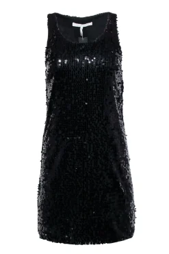 Rolando Santana - Black Sequin Sleeveless Mini Dress Sz 10