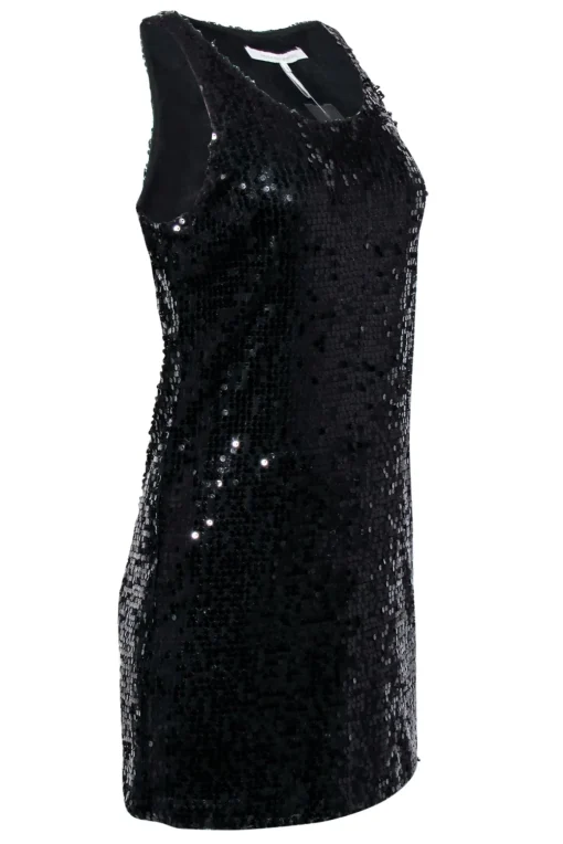 Rolando Santana - Black Sequin Sleeveless Mini Dress Sz 10