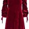 Romeo & Juliet - Red Velvet Off-the-Shoulder Dress Sz S