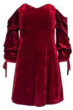 Romeo & Juliet - Red Velvet Off-the-Shoulder Dress Sz S
