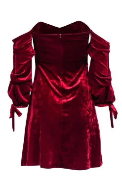 Romeo & Juliet - Red Velvet Off-the-Shoulder Dress Sz S