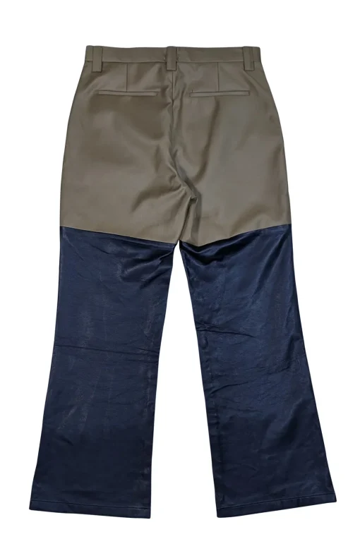 Ron David - Olive Green Dress Pants w/ Faux Leather Bottom Sz L