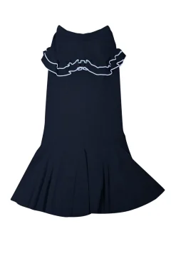 Ronny Kobo - Black Ruffled Waist Knit Skirt w/ Pleated Hem Sz XS