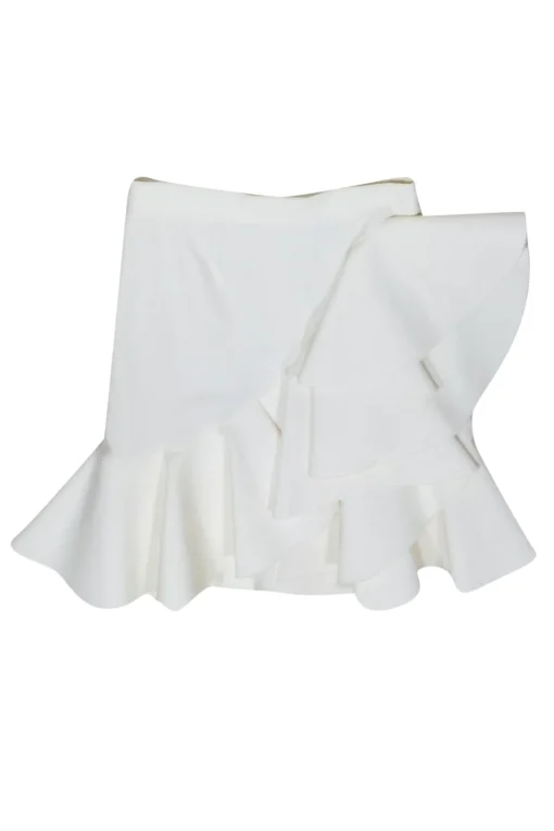 Ronny Kobo - Ivory Mini Skirt w/ Ruffles Sz S