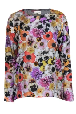 Roseanna - Bright Floral Print Long Sleeve Silk Blouse Sz L