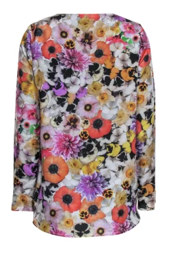 Roseanna - Bright Floral Print Long Sleeve Silk Blouse Sz L