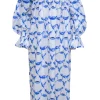 Rosie Assoulin- White & Blue Scalloped Off-the-Shoulder Dress Sz 0