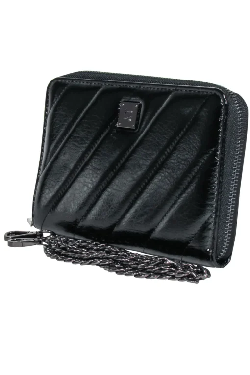 Royln - Black Patent Leather Crossbody Wallet w/ Removable Strap