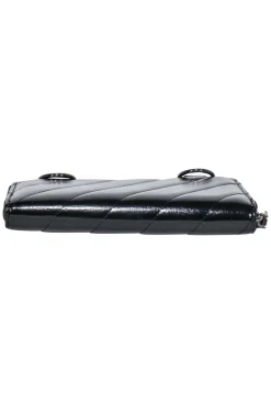 Royln - Black Patent Leather Crossbody Wallet w/ Removable Strap