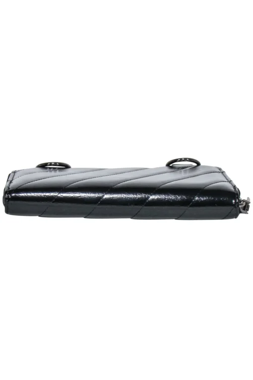 Royln - Black Patent Leather Crossbody Wallet w/ Removable Strap