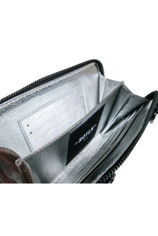 Royln - Black Patent Leather Crossbody Wallet w/ Removable Strap