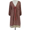 Rozae Nichols - Red, Navy & Taupe Print Dress Sz S