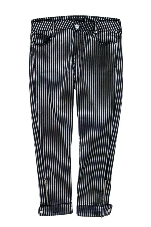 RtA - Black & Silver Pin Stripe Pants Sz 10