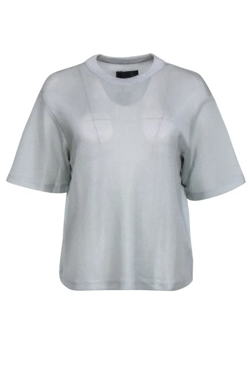 RtA - Grey Knit Short Sleeve T-Shirt Sz L