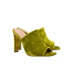 Rupert Sanderson - Chartreuse Velvet Open Toe Mules Sz 7