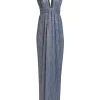 Sabina Musayev - Blue Metallic Sleeveless Maxi Dress Sz S